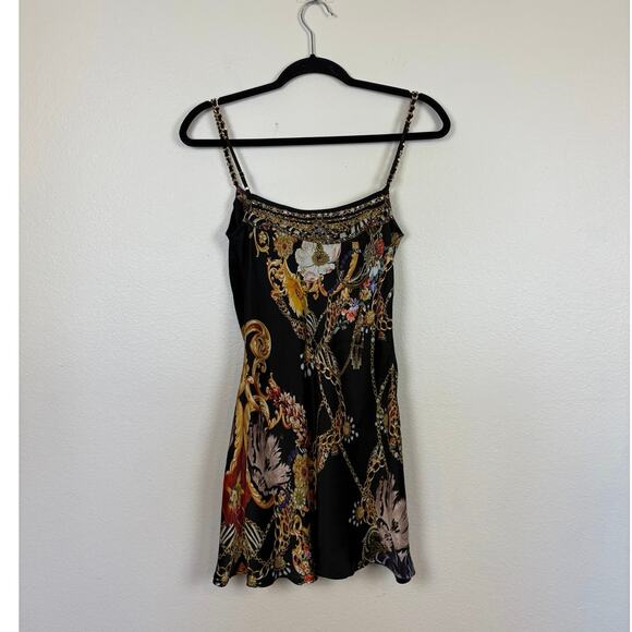 Camilla Short Bias Slip Satin Rhinestone a Night in the 90s Y2K Club Dress XXS - Picture 4 of 8